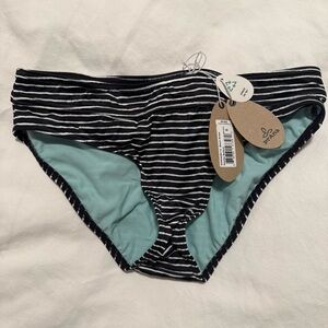 Prana Black and White Striped Bikini Bottoms